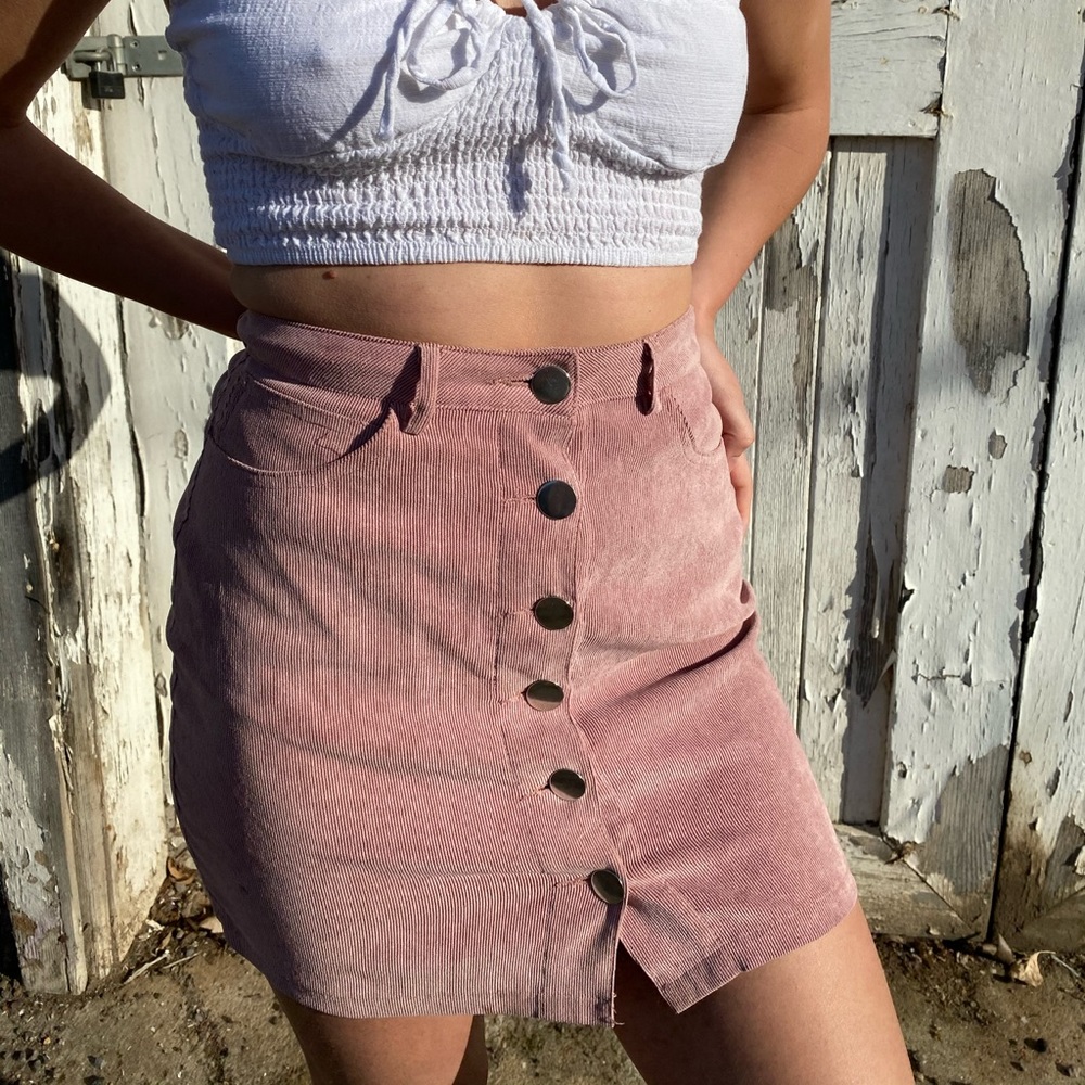 Pink button up skirt US size 4